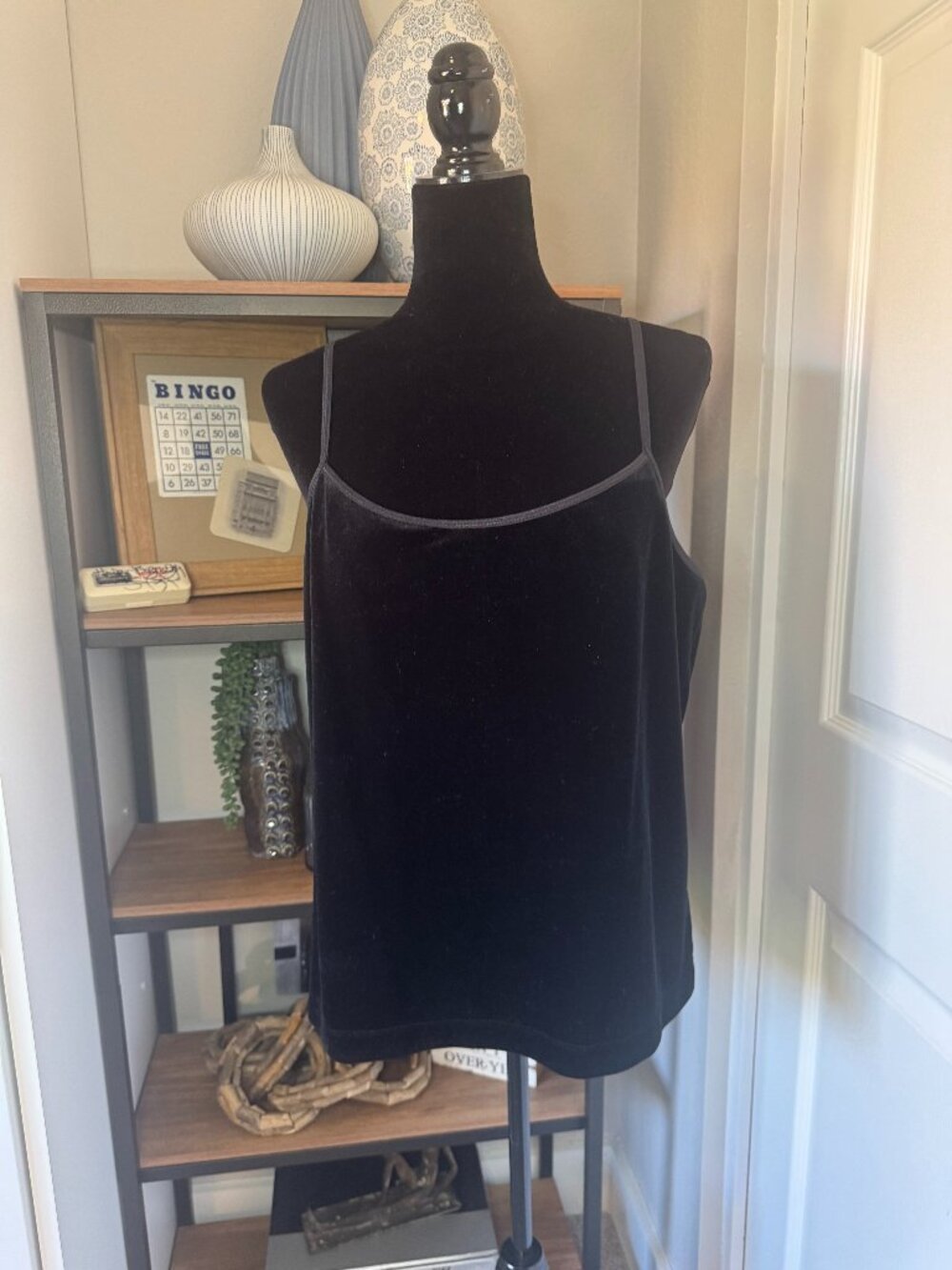 Chicos Black Stretch Velvet Cami - Size 3 (XL/16)